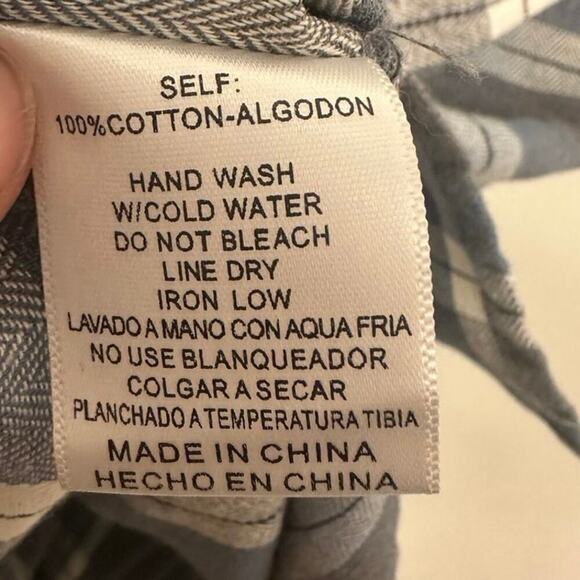 Listicle Out West Plaid Duster/Shirt Dress Blue & Grey 100% Cotton Sz. S - Picture 12 of 15